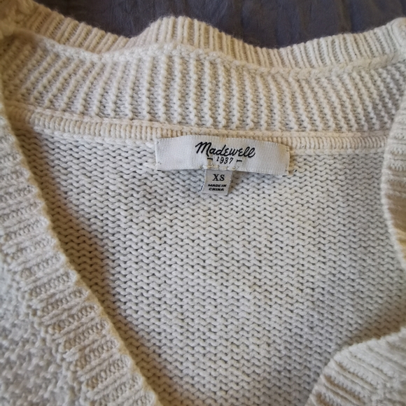 Madewell Cream V Neck Sweater Wool Knit XS - Picture 3 of 6